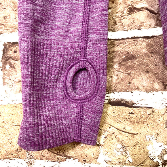 Lululemon Long Sleeve Shirt Tech Mesh Heathered Red Thumb Holes Size Medium? - Picture 3 of 7